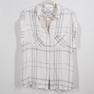 Rails White Plaid Short Sleeve Button Up Shirt